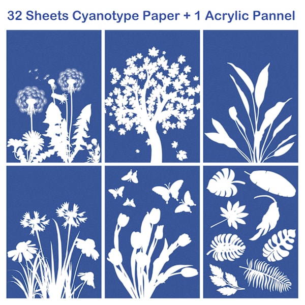 A5 Soltryckpapper Blått Solpapper Cyanotyppapper Sol