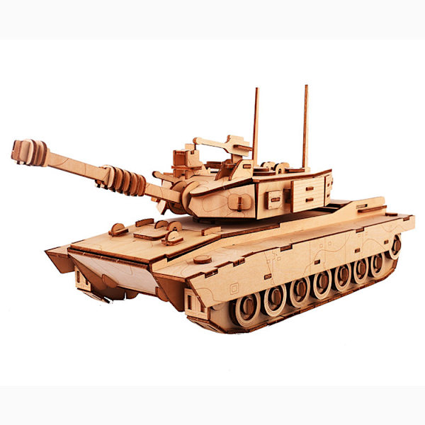 Trämodellbyggsats för tank, 3D-träpussel, Bygg din egen