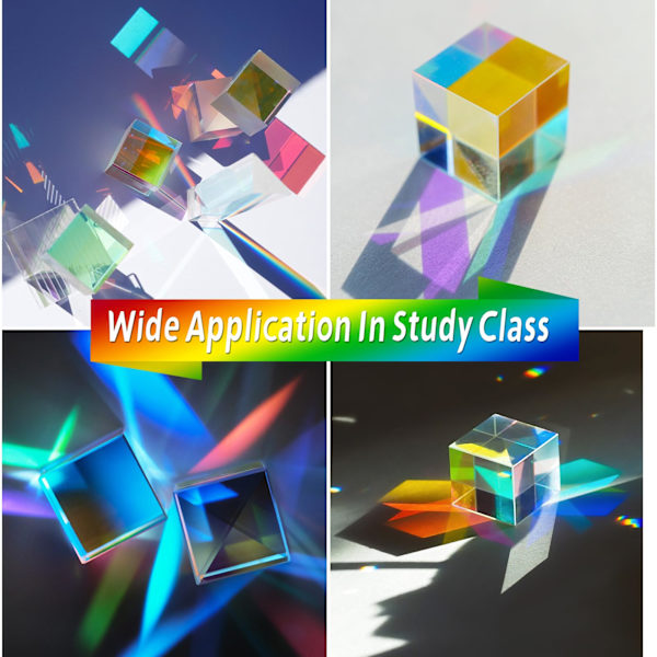 25mm farvet optisk glas X-Cube prisme