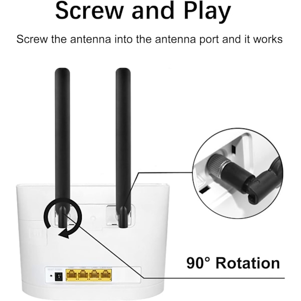 2 stk. SMA 4G LTE Antenne SMA Han Mobil WiFi Antenne 10dBi Høj Forstærkning Router Antenne Signalforstærker til Mobil Hua
