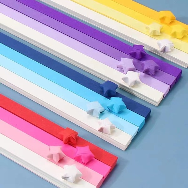 4 typer gradient lysende lykkebringende femspissede stjerneorigami