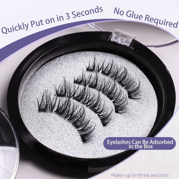 Reusable magnetic eyelashes with applicator