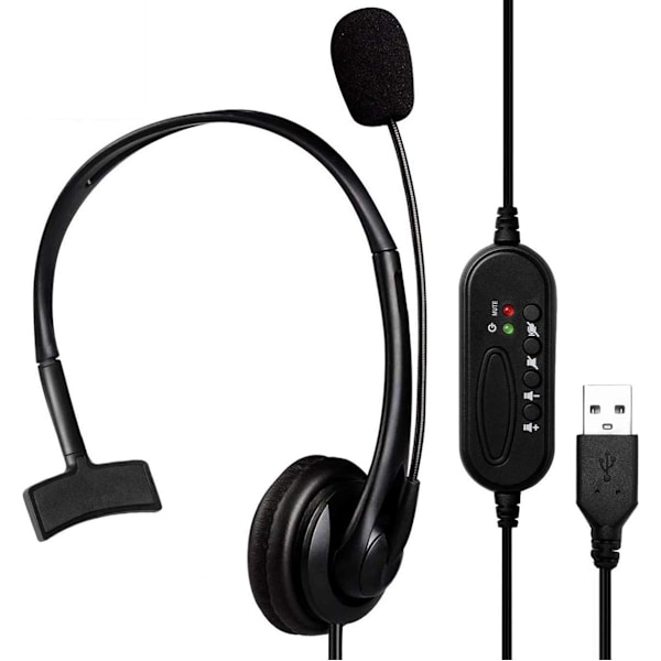 1 kpl USB-kuulokkeet melunvaimennusmikrofonilla, USB-johdollinen