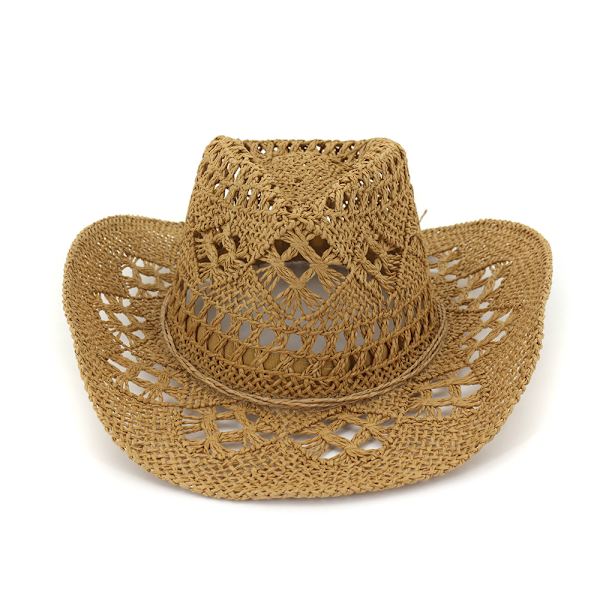 1 st Solhatt för turister utomhus, cowboystrandhatt i halm, handvävd