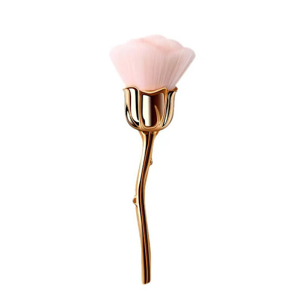 1 Mjuk Rosa Sminkborste Fluffig Foundationborste för