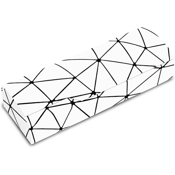 Valkoinen ristikko häikäisevä lasikotelo, kannettava suojakotelo silmälaseille, muodikkaille silmälaseille, jäykkä kansi, unisex