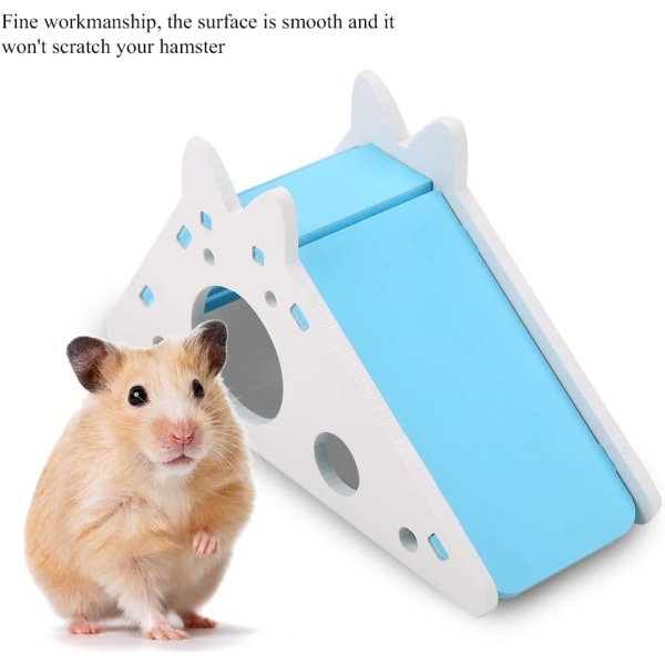 Trähus för hamster, hamsterbur, gömställe, bo med trappa, S