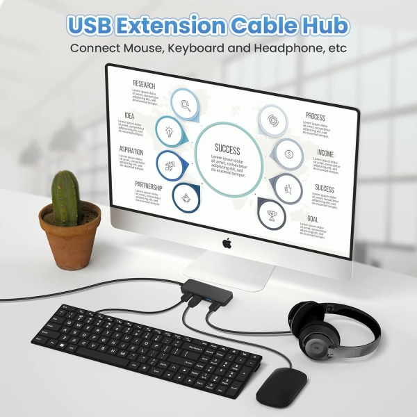USB 3.0 Hub Multi USB 4 Port 3.0 5Gbps Bärbar Multi Data Hub