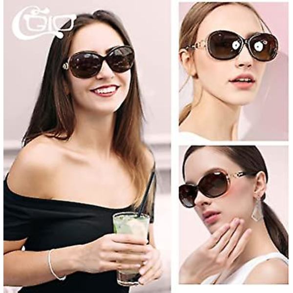 1 st Lunettes de Soleil Femme Polarisées Rétro Grand Cadre Designer surdimensionnées Protection UV400 MJ85