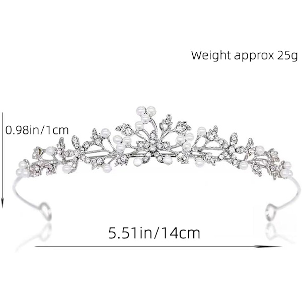 1 brudkronbröllopspärlband med diamant hårtillbehör legering