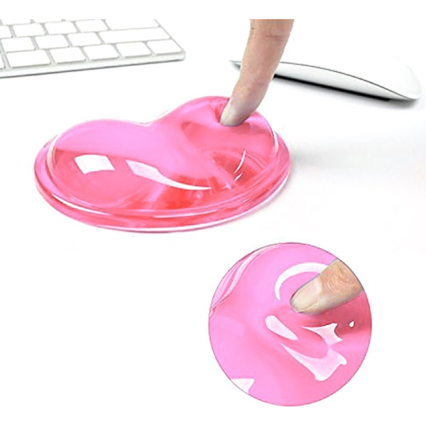 En silikone håndledsstøtte, hjerteformet gennemsigtig ergonomisk
