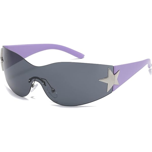 TrendY2kWrapAroundSolbrillertilMændogKvinderVintageRammeløseSolbriller