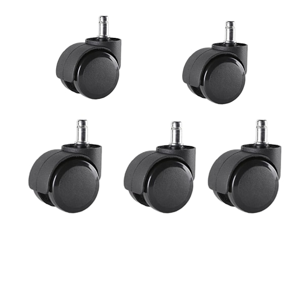 Set med 5 Kontorsstols Hjul 11mm x 22mm - - Hjul för Hårda Golv upp till 175kg - - Hjul för Snurrstolar - -