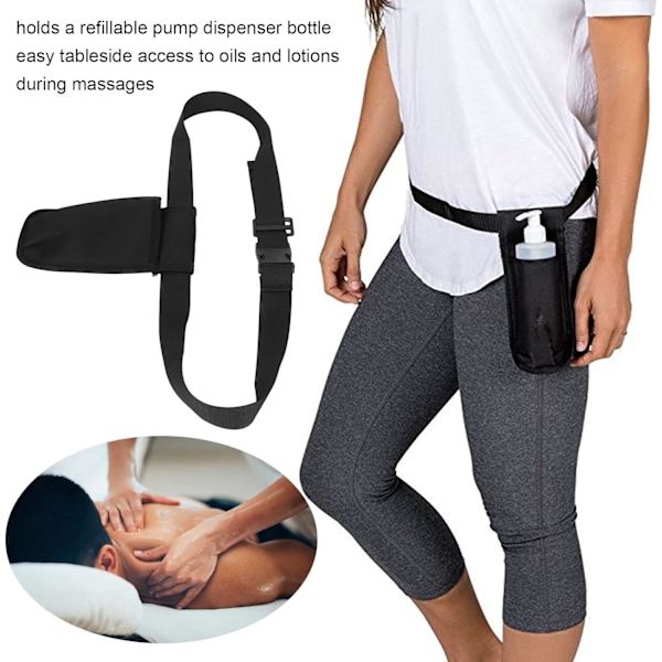 1 Svart Massageterapeutbälte, Midjepack, Justerbart