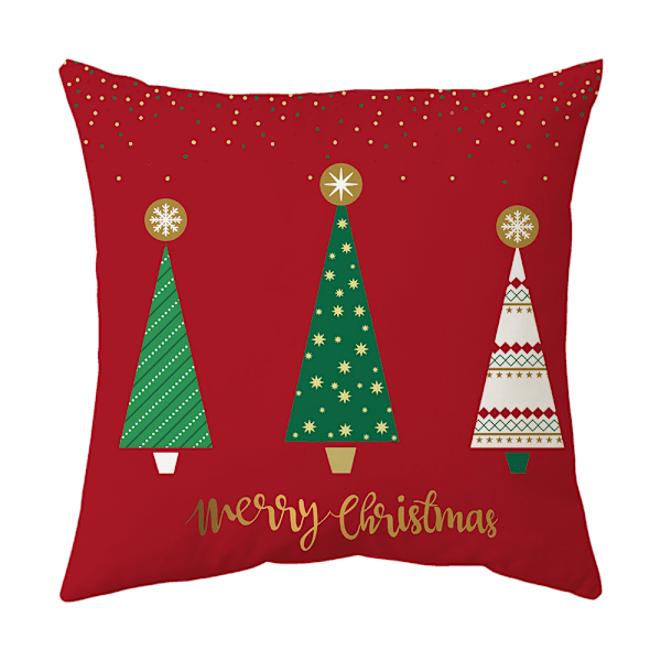 Jul Kuddfodral Set om 4 (45 x 45 cm, Stjärnor och Julgran) Jul Renmönster Heminredning Prydnadskudde