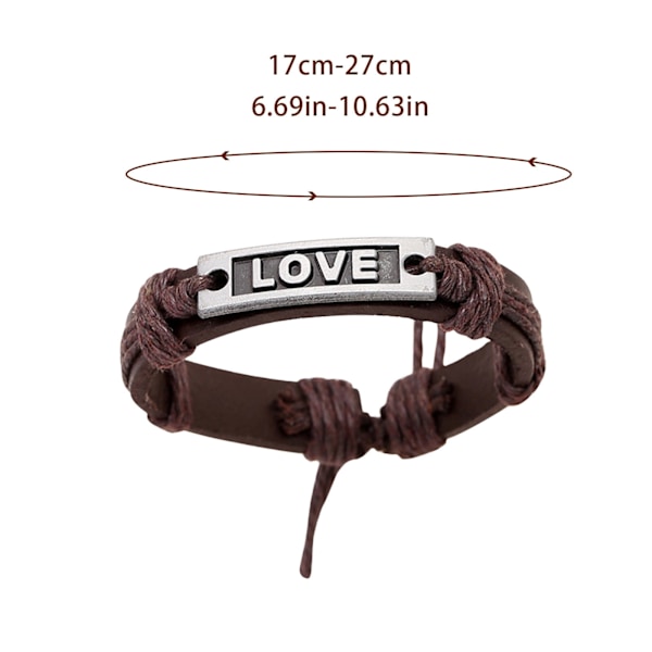 Armband Retro Multi Layered Handvävt Bokstavs- Läderarmband Elegant Smyckesset Kvinnor Män Armband Armband