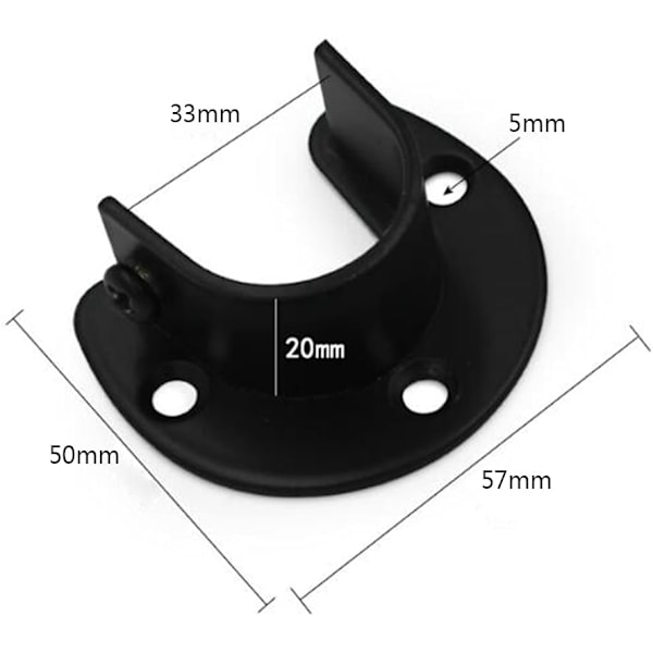 Väggmonterat Klädstångsfäste, Gardinstångsfäste, Duschdraperistångsfäste för 32 mm Diameter Klädstång