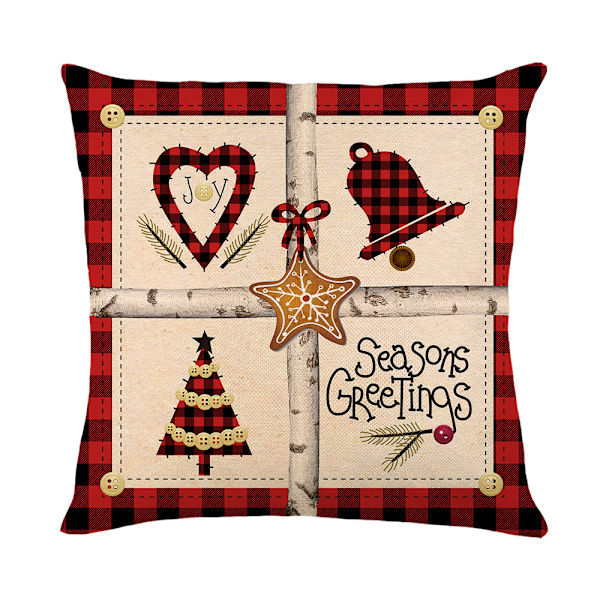 Set Jul Kuddfodral 45 * 45cm, Fyrkantigt Örngott Kuddskydd Osynlig Dragkedja för Soffa Sovrum Vardagsrum