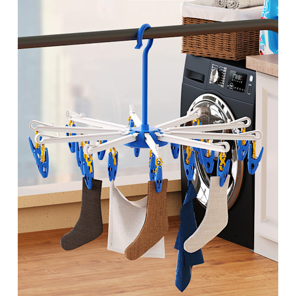 2-pack Socktorkställning, Vridbar Torkställning, Vindtät Krok, Hängande Tvättstrumpor, Portabel Torkställning, fo