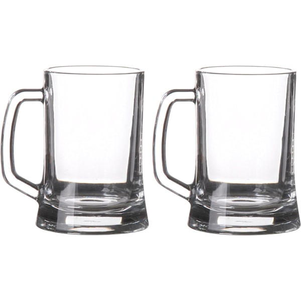 Store ølglass med glasshåndtak, 2 stk