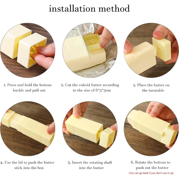 3-delt Gul Smør Dispenser, Smørpindholder Rotations