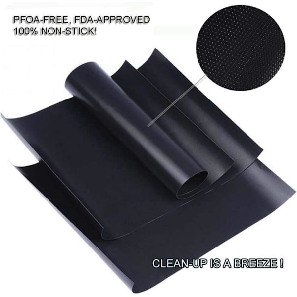 Grill Bakematte, Grillmatte Sett, Non-stick Teflon Ovn Bakematte, Gjenbrukbar, Enkel Rengjøring og Non-stick, Kan