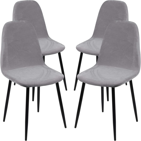 Scandinavian Velvet Chair Covers, Set med 4 Stretch Matstol