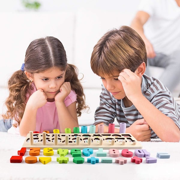 Lelut lapsille Montessori puiset numeropalikat matematiikan laskemiseen