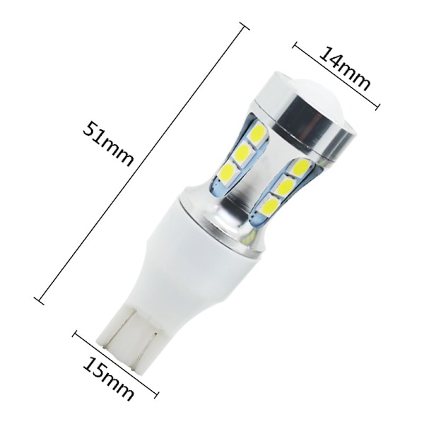 Pakke LED-pærer, 912 921 LED-pære Baklys T15 LED-baklys 2600 lumen 6000K Xenon Hvid W15W 906 904 902