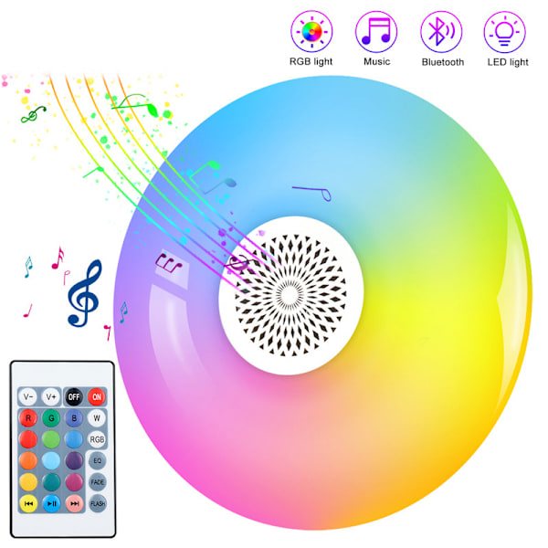 1 kpl LED Bluetooth Musiikki Friisbee Valo - Älykäs Kaukosäädin