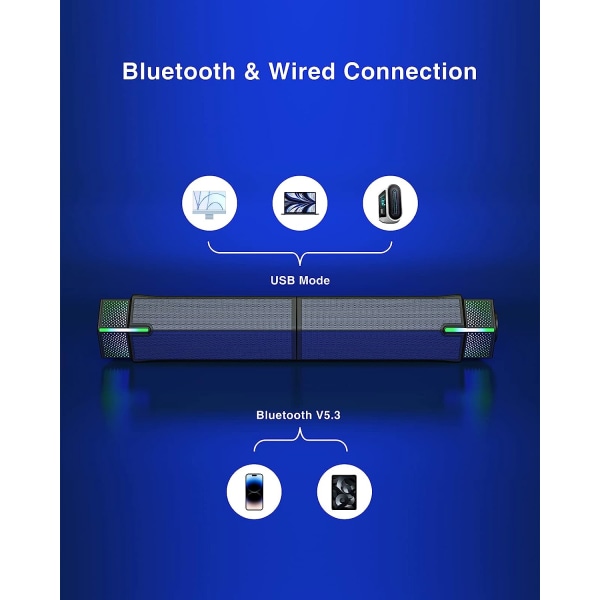 Bluetooth-høyttalere for PC-datamaskin, dataspill, lydplanke, USB