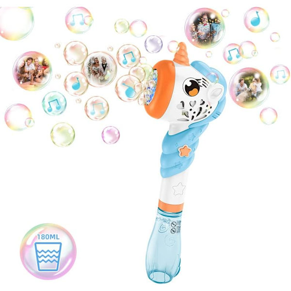 Bubbelpistoler för barn, Unicorn Bubble Gun, 5000+ bubblor per minut