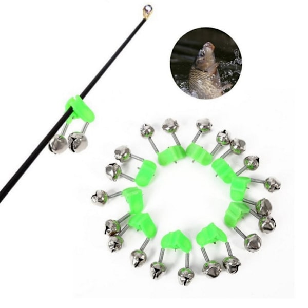 10 stk fiskeutstyrsett havstangklokke plastclips ringende