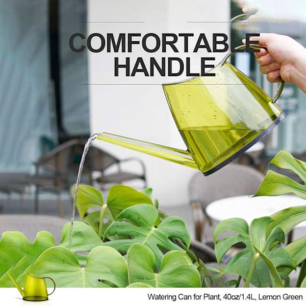 Vattenkanna för inomhusbonsai, trädgårdsväxter, lång pip, 1,4 l, 1/3 gallon, liten modern (limegrön)