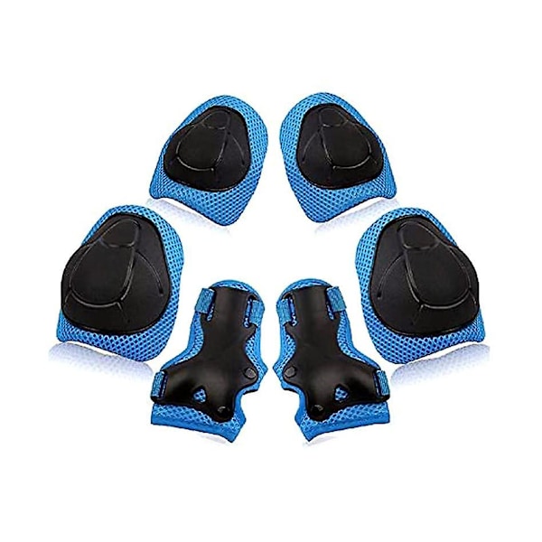 Barnens rullskyddssats, armbågsskydd knäskydd barnhandledsskydd (knäskydd + armbågsskydd + handledsskydd) stödplatta för BMX, skateboard, rullskridskor