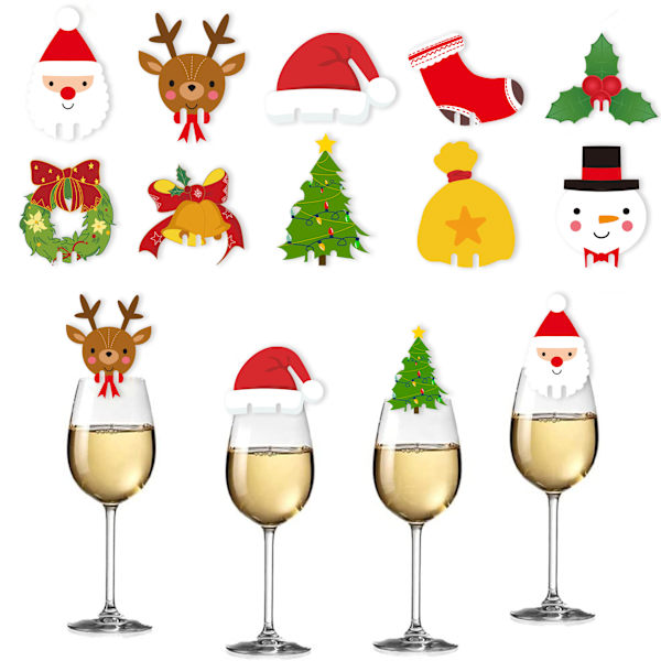 Julefests Vin Glas Dekoration Papir Julehat