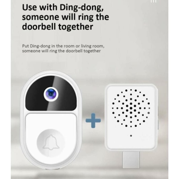 Ovipuhelin - Musta Älykäs Video 1080P WiFi Kamera Kaksisuuntainen Video Intercom Langaton Ulko-ovipuhelin Smart Life APP Turvallisuus
