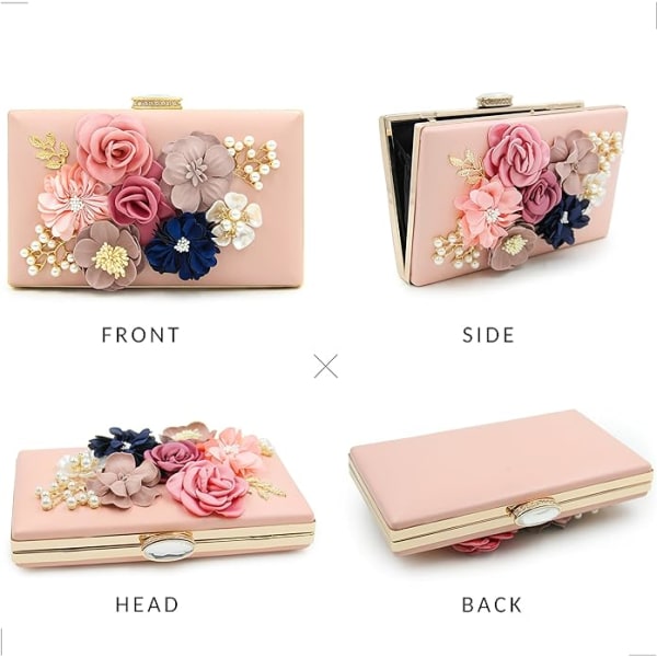 Kvinners clutch, blomsterkveldveske, bryllupsveske, elegant håndveske