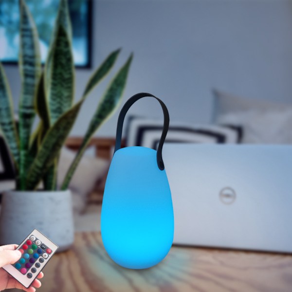 LED Utomhusbordslampa med Fjärrkontroll Varmvit 8 Färger Dimbar Vattentät Trådlös Bordslampa Idealisk Dekoration