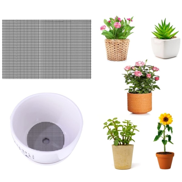 20*30cm rektangulær blomsterpotte bunnhull nettmatte Anti-jord