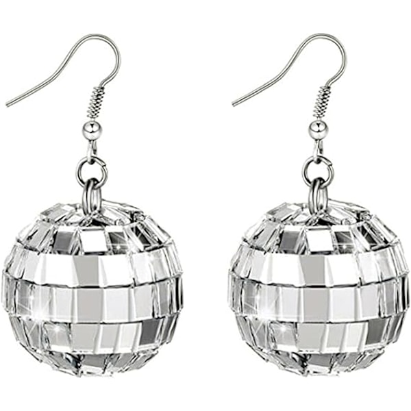 1 pari (hopea) Uudet liioitellut metalliset suuret ympyrät Retro Disco Ball