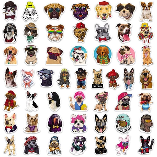 50 Pakke Blandede Hunde Stickers til Børn, Søde Hunde Dyr til Vand