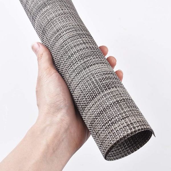 Tummanharmaa - Tabletti (8 kpl), kudottu vinyylinen ristikkäinen pöytä