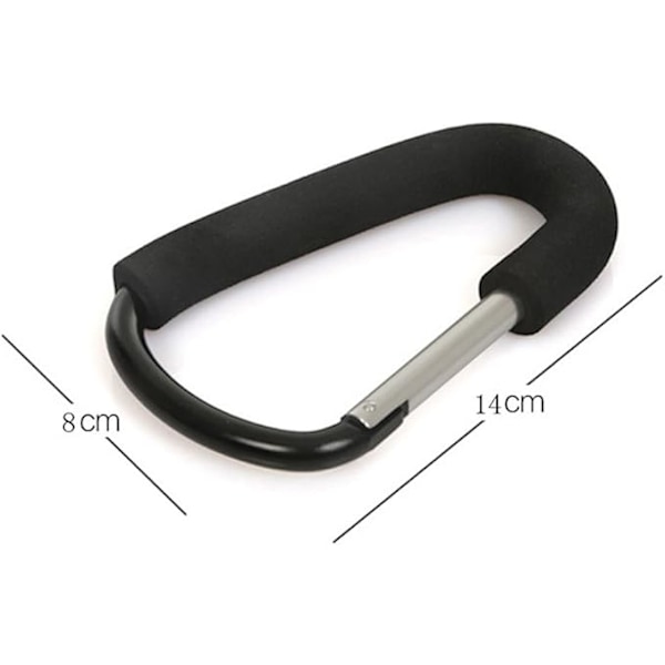 2 store, svarte, robuste og holdbare kroker, handleposeholder