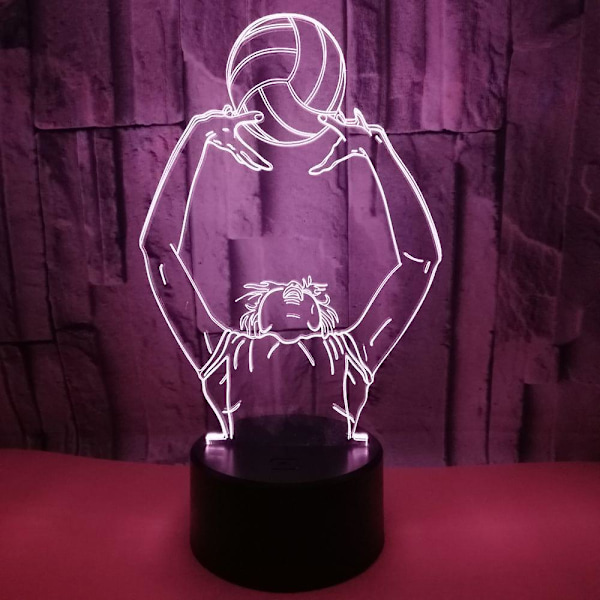 3D Volleyball Lampe Illusion Optisk LED Nattlys, Easehome Optiske Illusions Nattlampe 7 Farger Touch Lampe Nattbord Soverom Tabell