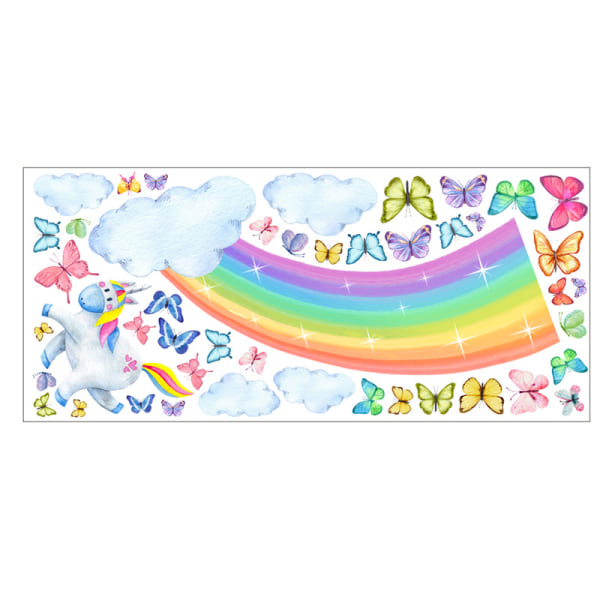 40 * 90cm unicorn regnbåge klistermärken barnrum sovrum