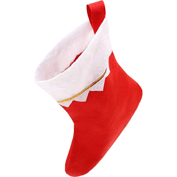 4 stk. julestrømper, juleboots, julestrømpe sokk for fylling og hengende gaver til jul
