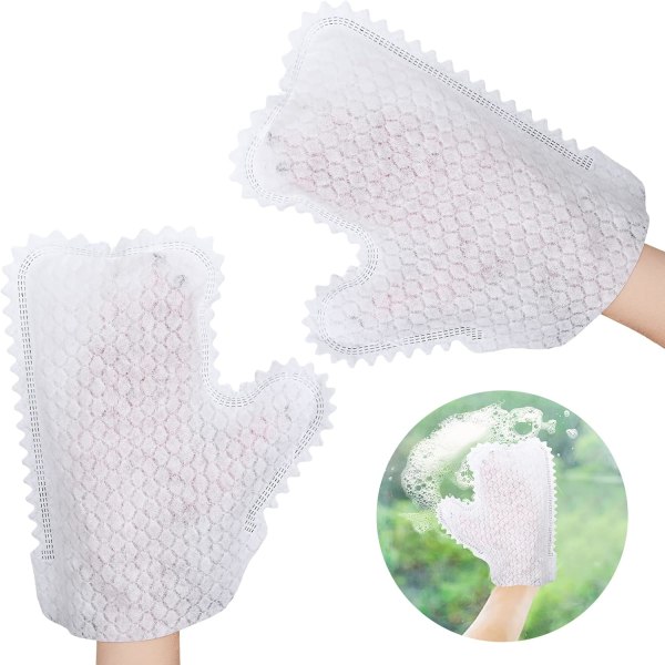10 vita dammfria handskar av non-woven tyg, rengöringshandskar dubbelsidiga