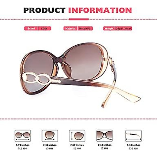 1 st Lunettes de Soleil Femme Polarisées Rétro Grand Cadre Designer surdimensionnées Protection UV400 MJ85