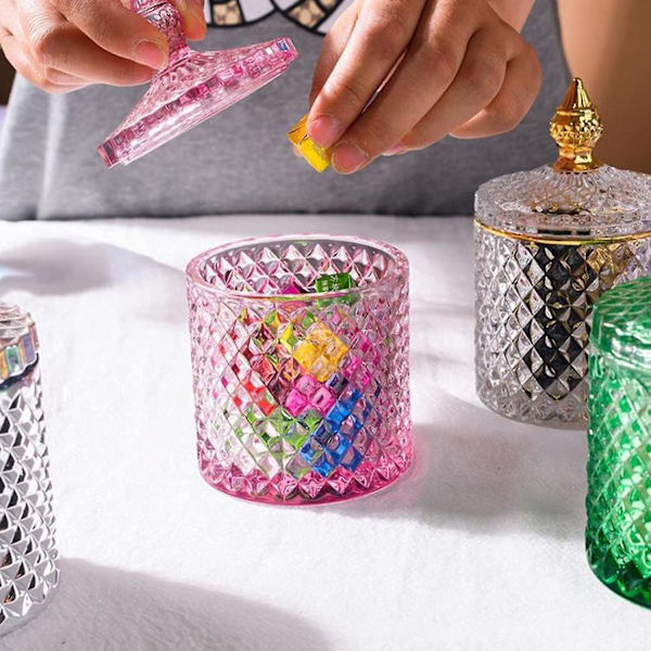 Store Beholder i Resin - Former med lokk, 3D Krukke Silikonform, Oppbevaringsboks i Resin for Støping av Hjemmedekor
